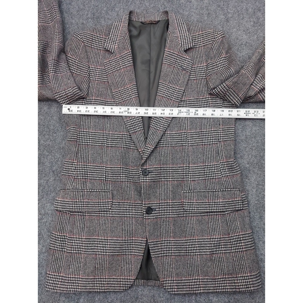 DiBenedetto Camel Hair Blazer Mens 40 Regular Gray Glen Plaid Sportcoat - Picture 8 of 16